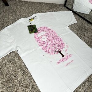 Bape White and Pink Short Sleeve Tee